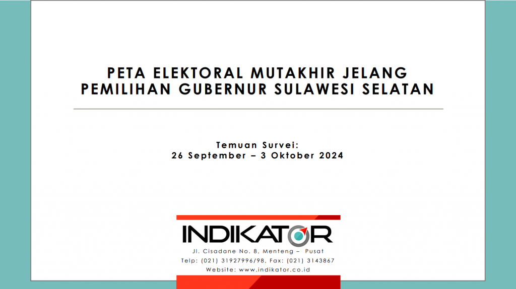 rilis survei pemilihan gubernur sulawesi selatan okt 24