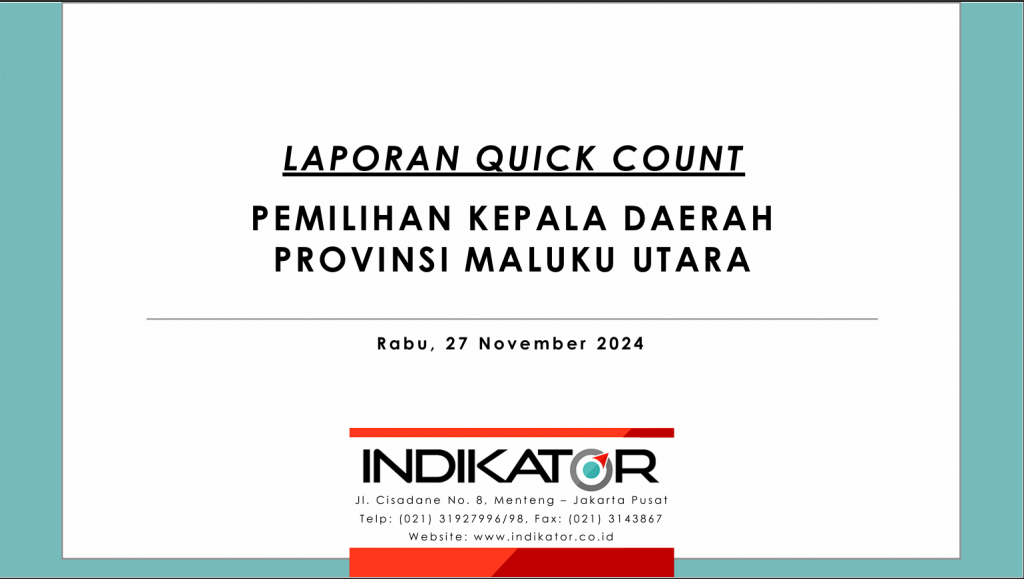 rilis quick count indikator provinsi maluku utara